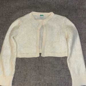 Mohair Italian cropped cream cardigan